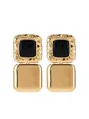 Self-portrait Gold-tone Square Earrings In Gold