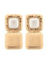 Self-portrait Gold-tone Square Earrings In Gold