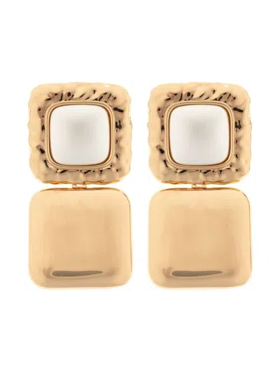 Self-portrait Gold-tone Square Earrings