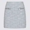 Self-portrait Self Portrait Women Light Blue Sequin Check Tweed Mini Skirt In Blue