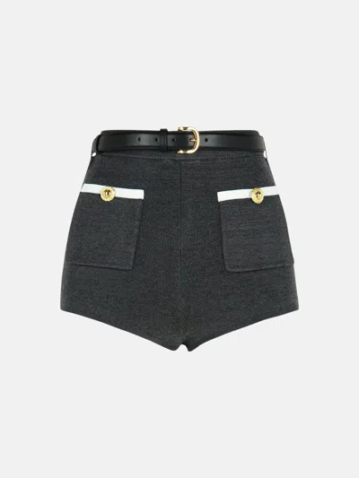 Self-portrait Gray Viscose Blend Shorts