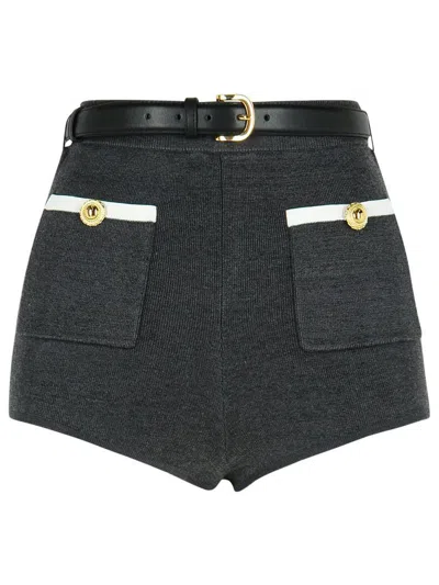 SELF-PORTRAIT SELF-PORTRAIT GRAY VISCOSE BLEND SHORTS