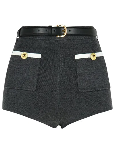 SELF-PORTRAIT SELF-PORTRAIT GRAY VISCOSE BLEND SHORTS
