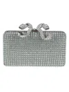 Self-portrait Green Chainmail Clutch Bag In Green