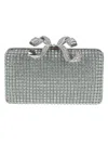 Self-portrait Green Chainmail Clutch Bag In Green