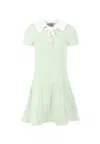 Self-portrait Ribbed Dress In Green