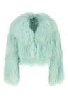 Self-portrait Self Portrait Women Green Shearling Jacket In Green