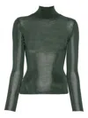Self-portrait Green Viscose Knit Top Clothing In Green