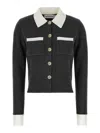 Self-portrait Grey Contrast Collar Cardigan