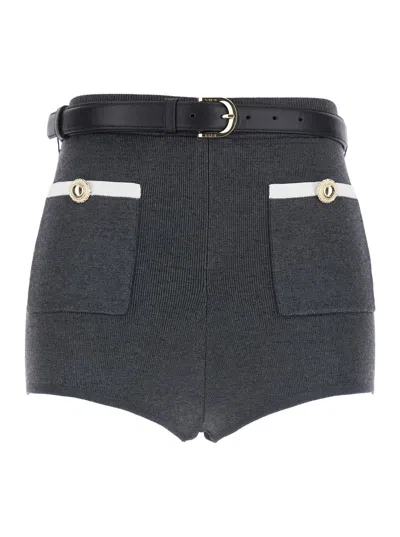 Self-portrait Grey Knit Shorts