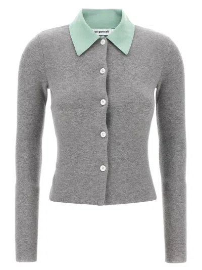 Self-portrait Grey Merino Wool Sweaters And Cardigans Gray