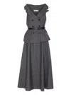 Self-portrait Grey Wool Tailored Midi Dress Clothing In Gray