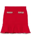 Self-portrait Textured Knit Mini Skirt In Red