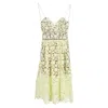 Self-portrait Guipure Lace Azaelea Midi Dress In Yellow Polyester