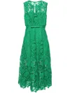 Self-portrait Lace Sleeveless Midi Dress In Green