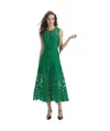 Self-portrait Embellished Lace Midi Dress In Green