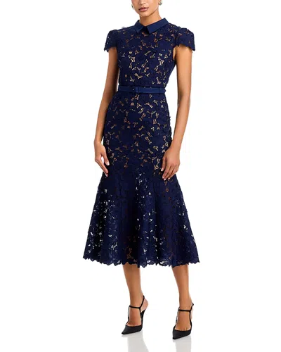 SELF-PORTRAIT SELF-PORTRAIT GUIPURE LACE MIDI DRESS
