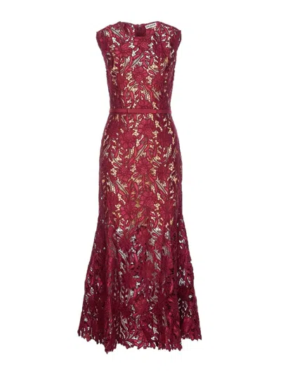 SELF-PORTRAIT GUIPURE LACE MIDI DRESS