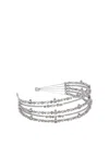 Self-portrait Hair Accessories With Multi-row Design And Rhinestone Embellishments In Silver