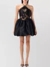 Self-portrait Halterneck Bubble Skirt Lace Sheer Panel