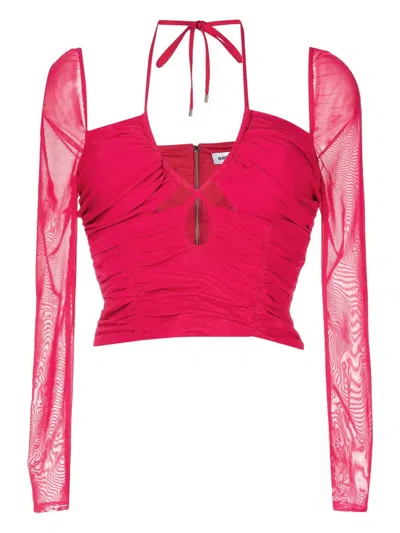 Pre-owned Self-portrait Halterneck Cropped Top