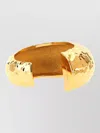 Self-portrait Hammered Open Cuff Bracelet Polished Finish In Gold