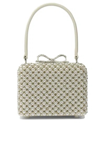 Self-portrait Hand Bag With Pearls In Sand