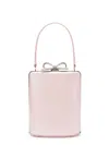 Self-portrait Bow Detail Box Shape Metal Frame Top Handle In Pink