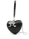 Self-portrait Heart Clutch Bag In Black