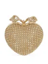 Self-portrait Heart-shaped Crystal Clutch In Grey