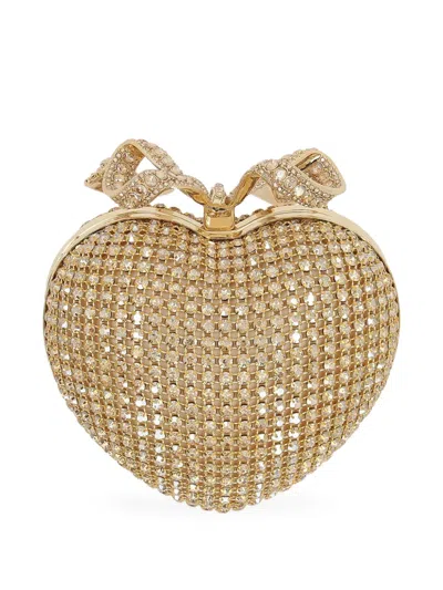 Self-portrait Heart Clutch In Metallic