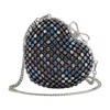Self-portrait Crystal Heart Clutch Bag In Multi