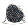 Self-portrait Multicolor Heart Shaped Clutch With Pearl Embellishments And Bow Detail In Tech Fabric Woman In Multi