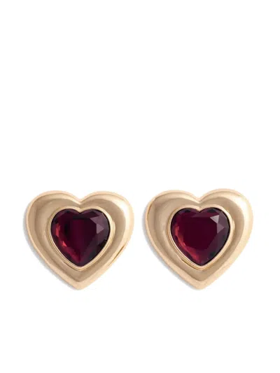 Self-portrait Heart Earrings In Gold