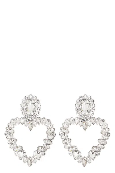 SELF-PORTRAIT SELF-PORTRAIT HEART PENDANT EARRINGS