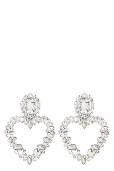 SELF-PORTRAIT SELF-PORTRAIT HEART PENDANT EARRINGS
