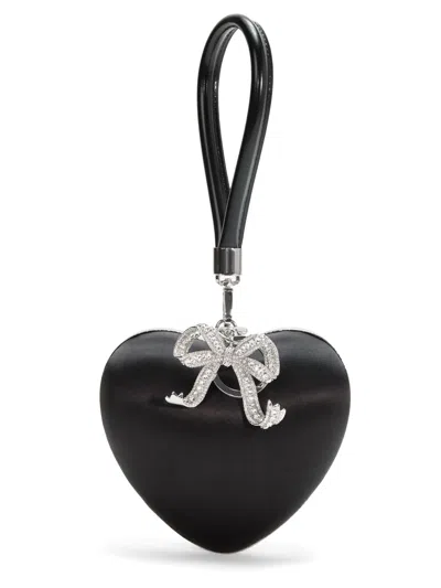 Self-portrait Heart Pochette In Black