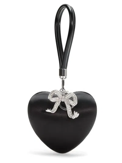 Self-portrait Heart Pochette In Black