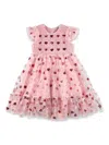 Self-portrait Sequined Mesh Dress In Pink