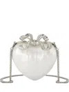 Self-portrait Heart-shaped Crystal-embellished Clutch In Neutral