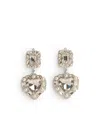 Self-portrait Self Portrait Crystal Pearl Heart Earrings