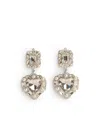 Self-portrait Heart' Silver Brass Earrings In Silver