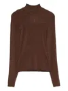 Self-portrait High-neck Top In Brown