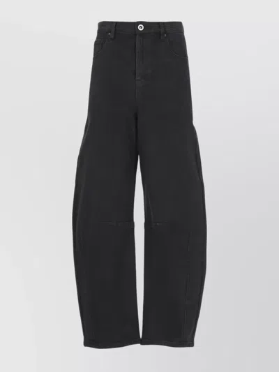 SELF-PORTRAIT HIGH WAIST WIDE LEG COTTON JEANS
