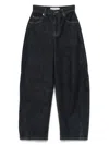 Self-portrait Self Portrait Women Blue Cotton Denim Barrel Jeans In Gray
