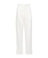 Self-portrait High-waisted Tailored Trousers In White