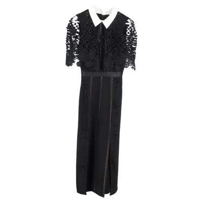 Self-portrait Hinkley Off-shoulder Midi Dress In Black Polyester