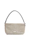 Self-portrait Logo Zipper Handbag In Silver