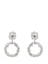 Self-portrait Embellished Silver-plated Clip-on Drop Earrings In Silver