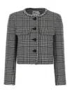 Self-portrait Houndstooth Crystal Trim Blazer